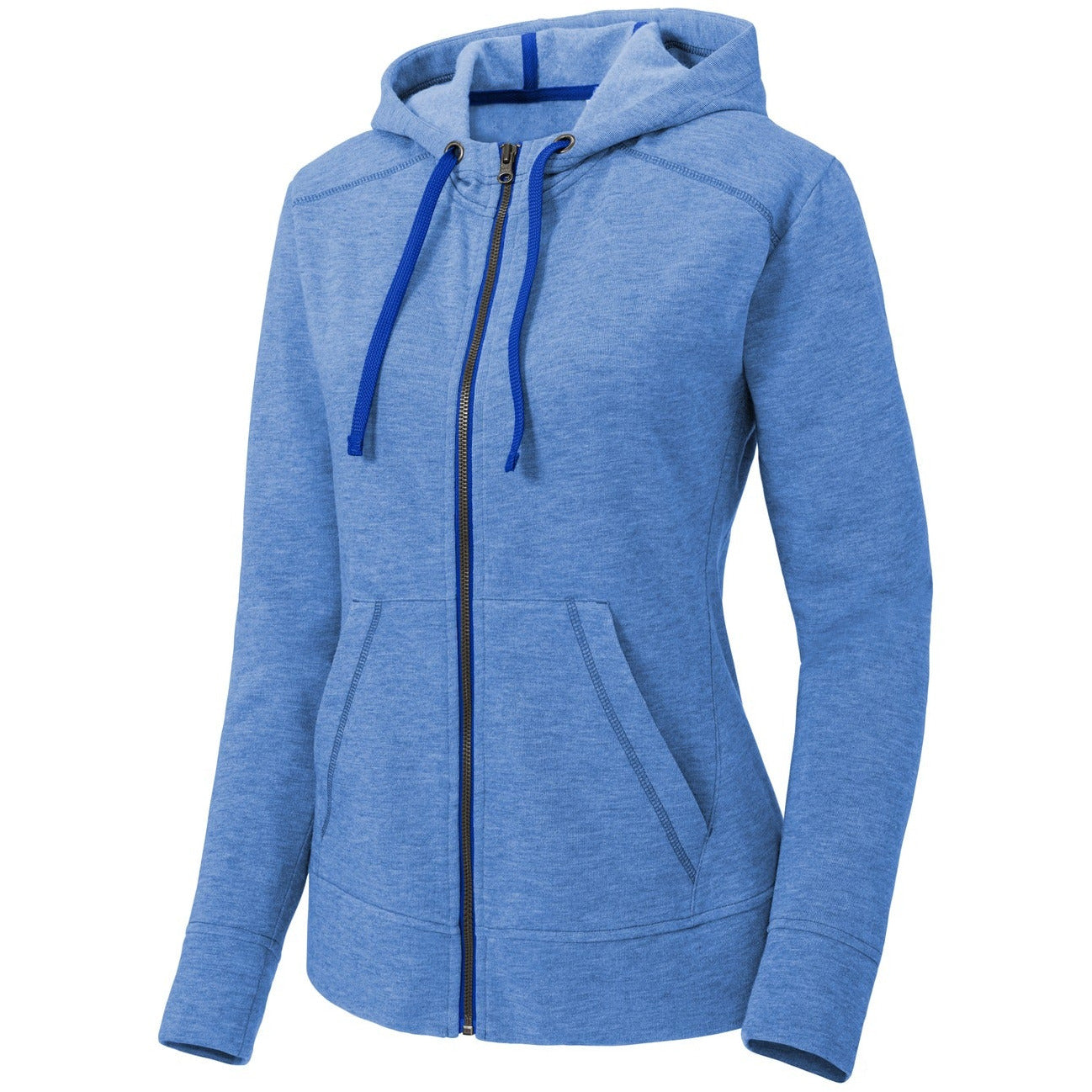 Sport-Tek Women's PosiCharge Tri-Blend Wicking Fleece Full-Zip Hooded Jacket