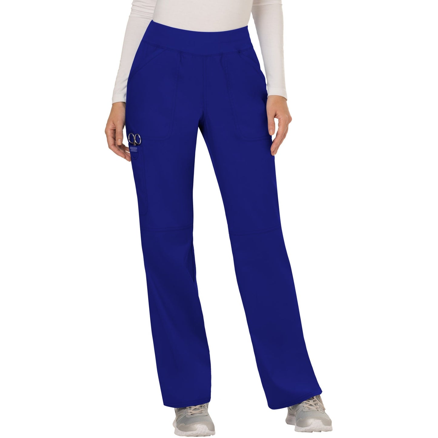 Cherokee Workwear Revolution Women's 4-Pocket Mid Rise Straight Leg Pull-on Pant